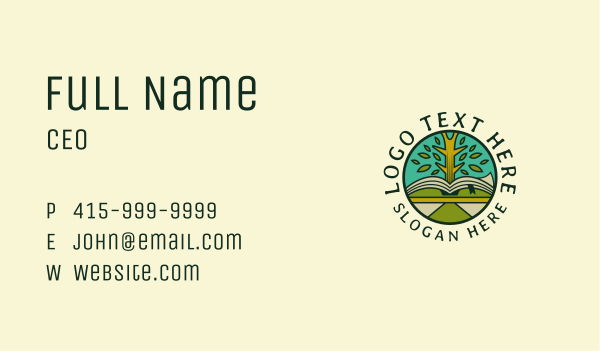 Book Learning Tree Business Card Design Image Preview