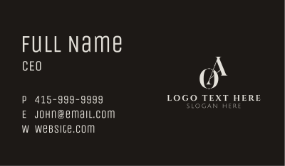 Luxury Finance A & O Monogram Business Card Image Preview