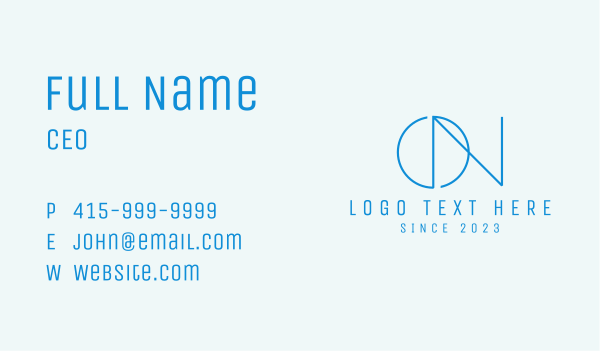 Firm O & N Monogram Business Card Design Image Preview