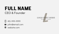 Feminine Luxe Letter Business Card Image Preview