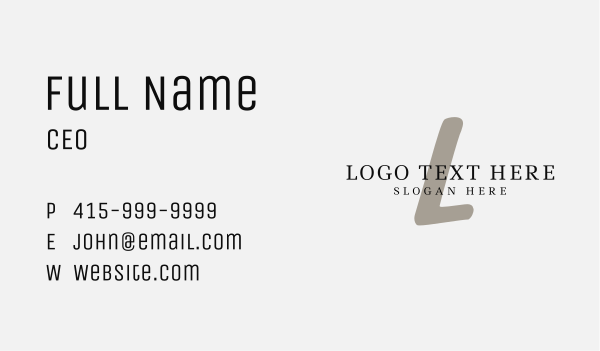 Feminine Luxe Letter Business Card Design Image Preview