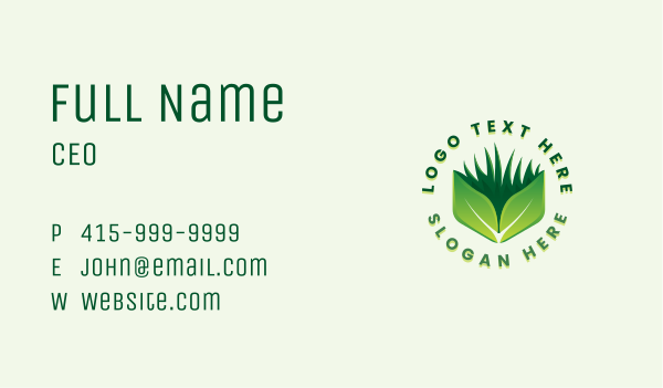 Grass Leaf Landscaping Business Card Design Image Preview