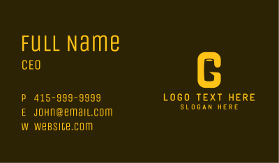 Gold Mallet Letter G Business Card Image Preview