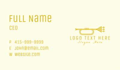 Golden Retro Trumpet Business Card Image Preview
