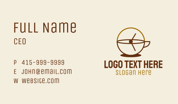 Coffee Time Clock  Business Card Design Image Preview