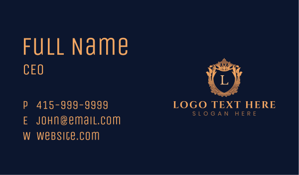 Deluxe Crest Shield Business Card Design Image Preview