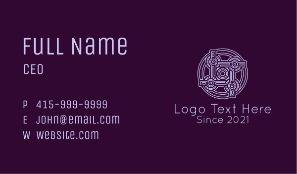 Purple Celtic Decoration Business Card Design Image Preview