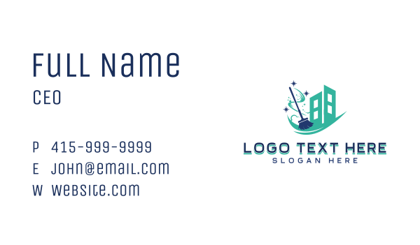 Industrial Cleaning Broom Business Card Design Image Preview