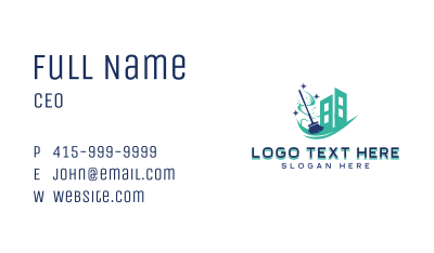 Industrial Cleaning Broom Business Card Image Preview
