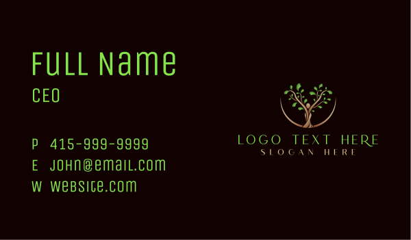 Botanical Tree Lady Business Card Design Image Preview