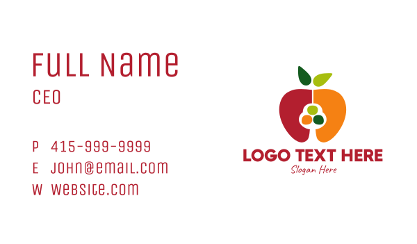 Colorful Apple Seed Business Card Design Image Preview
