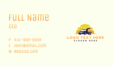 Tow Truck Sunset Business Card Image Preview
