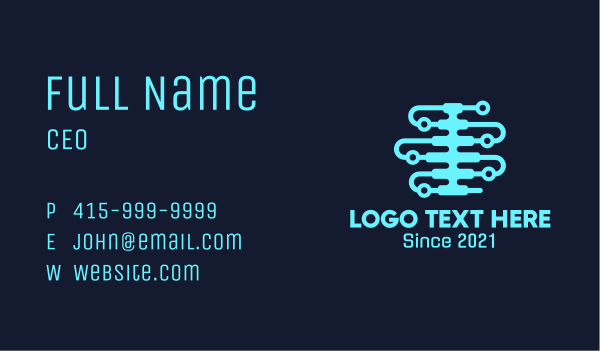 Digital Spine Circuit Business Card Design Image Preview