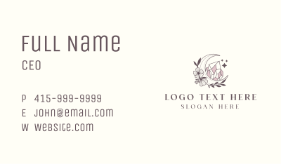 Moon Floral Gemstone Business Card Image Preview