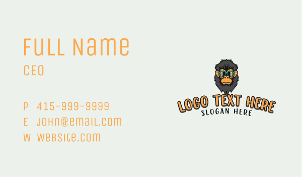 Hipster Gaming Gorilla Business Card Design Image Preview