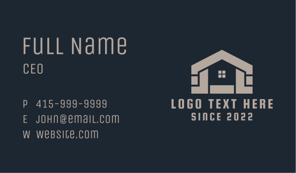 Realty Home Construction  Business Card Design