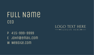 Expensive Gold Wordmark Business Card Image Preview