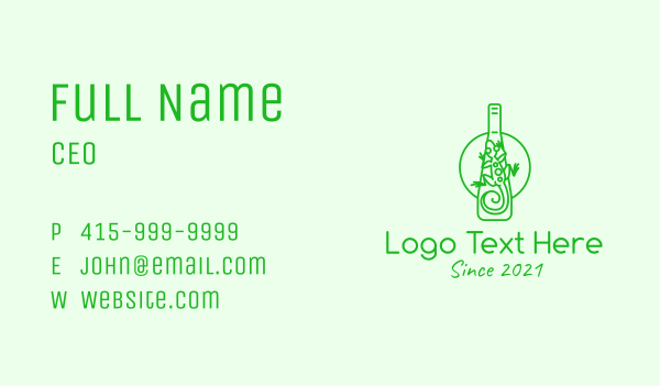 Green Lizard Bottle Business Card Design Image Preview