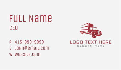 Cargo Truck Mover Business Card Image Preview