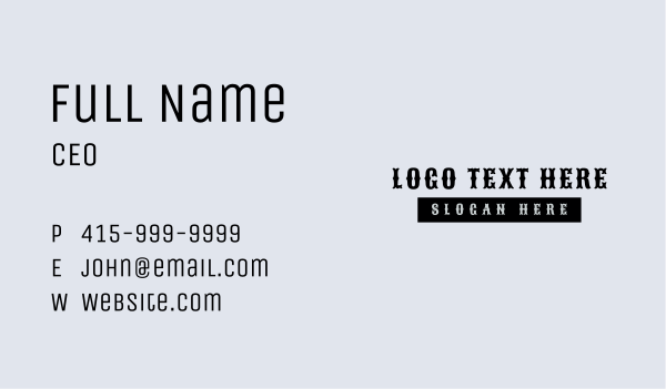 Punk Brand Wordmark Business Card Design Image Preview