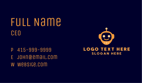 Happy Location Robot Business Card Design Image Preview