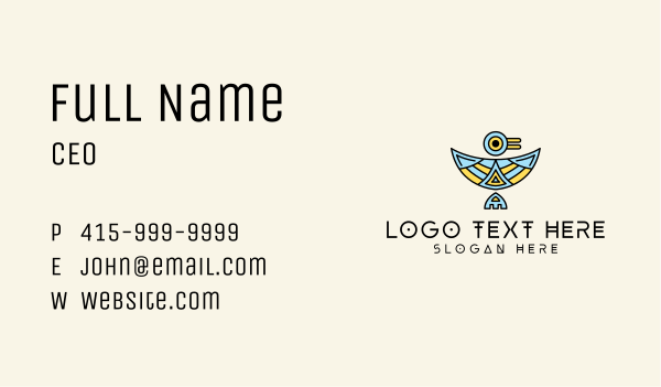 Aztec Aviary Bird Business Card Design Image Preview