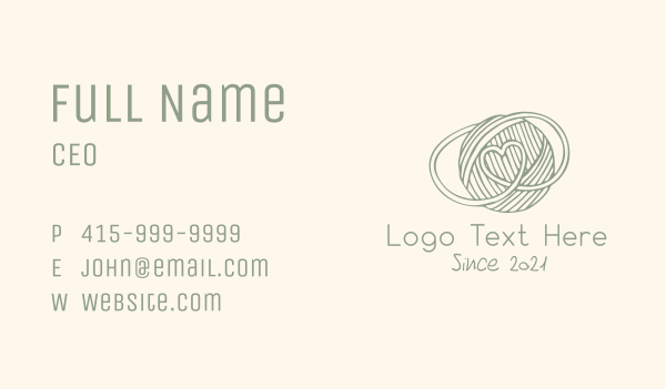 Yarn Ball Heart Business Card Design Image Preview