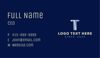 Letter T Construction Company Business Card Image Preview