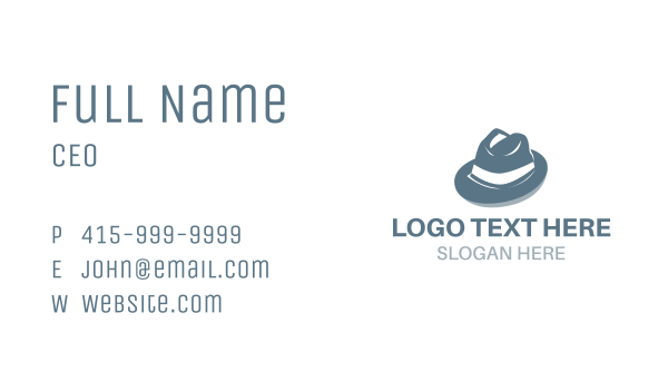 Masculine Fedora Hat Business Card Design Image Preview