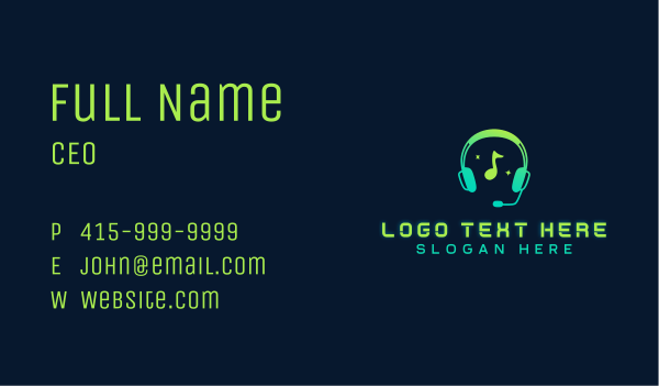 Music DJ Headphones Business Card Design Image Preview