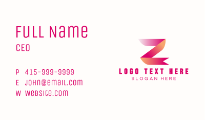 Generic Gradient Letter Z Business Card Image Preview