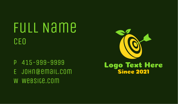Fresh Lemon Target Business Card Design Image Preview