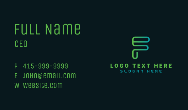 IT Programmer Letter F Business Card Design Image Preview