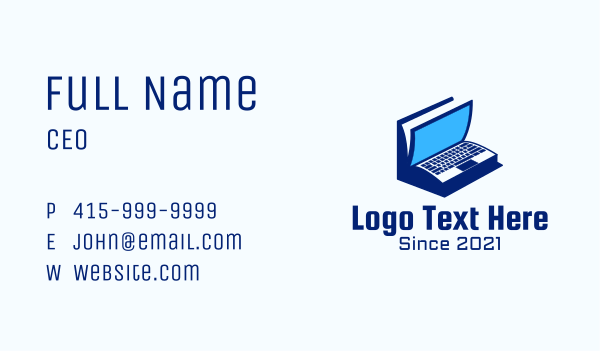 Laptop Book Business Card Design Image Preview