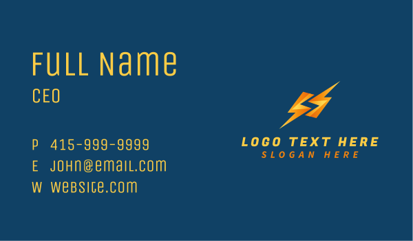 Thunder Speed Power Business Card Design Image Preview