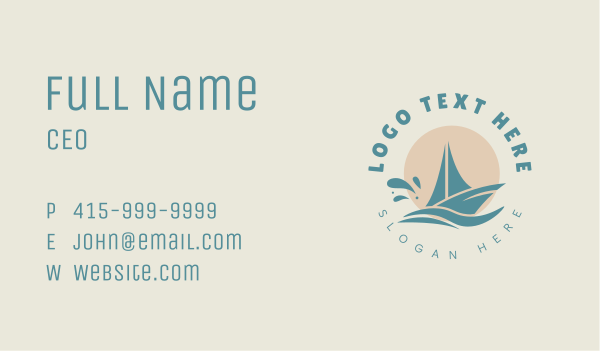 Beach Boat Sailing Business Card Design Image Preview