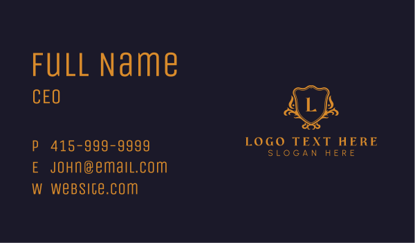 Deluxe Company Shield Business Card Design Image Preview