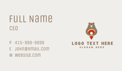 Wild Bear Location Pin Business Card Image Preview
