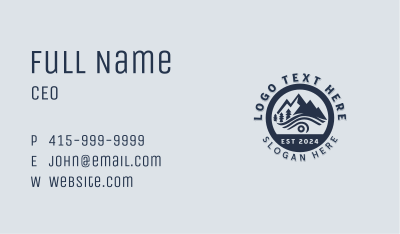 Hiker Trekking Mountain Business Card Image Preview