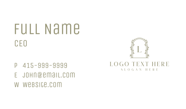 Floral Vine Archway Business Card Design Image Preview