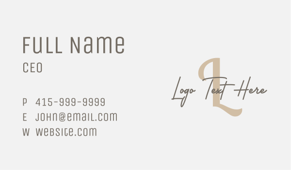 Feminine Letter Business Business Card Design Image Preview