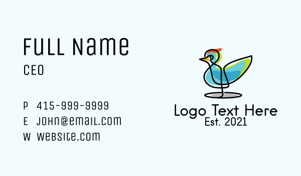 Colorful Wild Duck  Business Card Design Image Preview