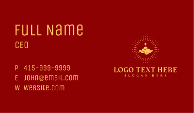 Golden Chinese Cloud Business Card Image Preview
