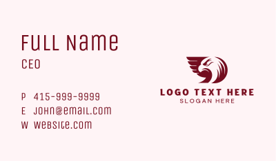 Eagle Wings Letter D Business Card Image Preview