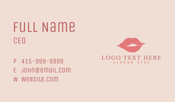 Feminine Lips Cosmetics Business Card Design Image Preview