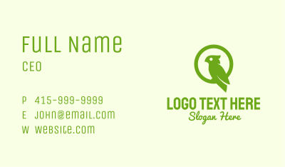 Green Cockatoo Bird  Business Card Image Preview