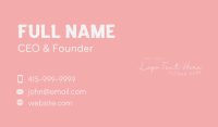 Pink Feminine Script Wordmark Business Card Image Preview