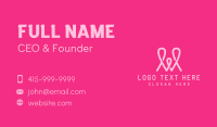 Pink Loop Letter W Business Card Design