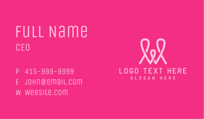 Pink Loop Letter W Business Card Image Preview