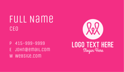 Pink Loop Letter W Business Card